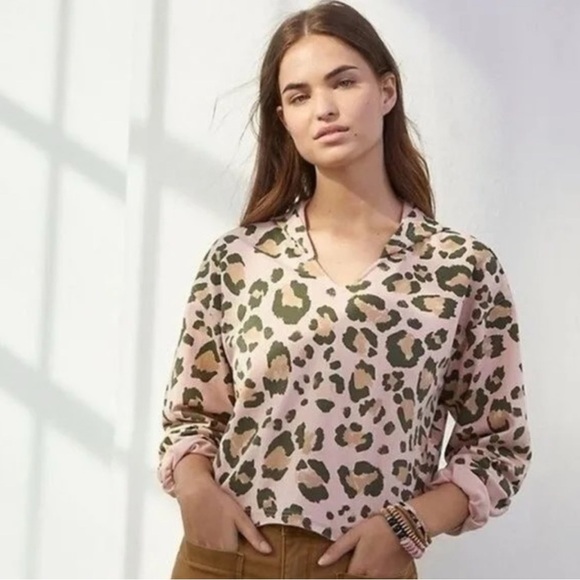 Show Me Your Mumu Tomasa Leopard Print Pullover Hoodie Small - Picture 1 of 10